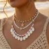 Bohemian Multilayer Starfish Shell Pendant Necklace for Women Handmade Imitation Pearl Beaded Choker Beach Party Charm Jewelry