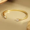 2025 New Classic Fashion Inlaid Zircon Open Bracelet, Simple Luxury Engagement Wedding Fashion Jewelry Gift for Women